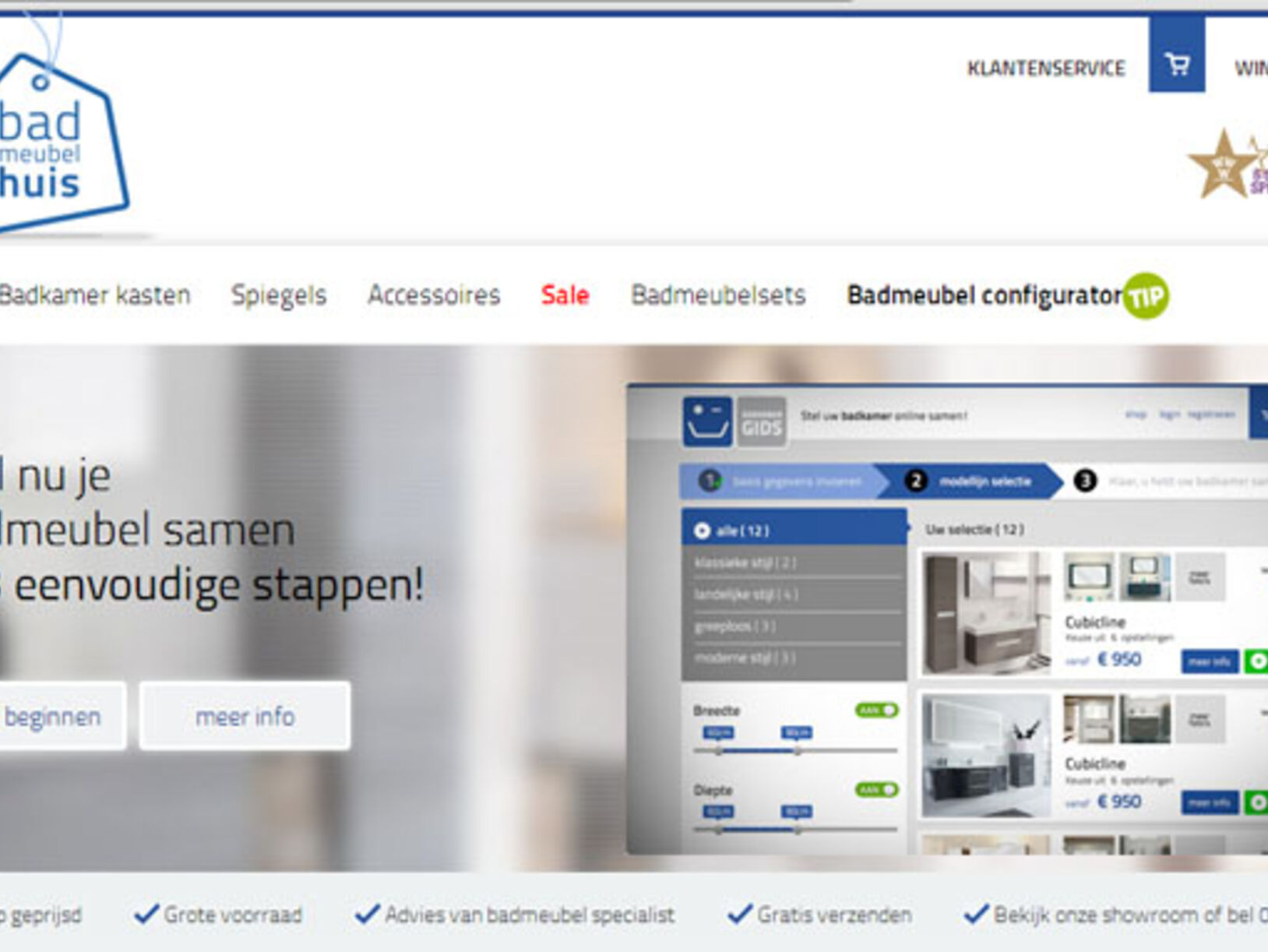 Online je eigen badmeubel samenstellen