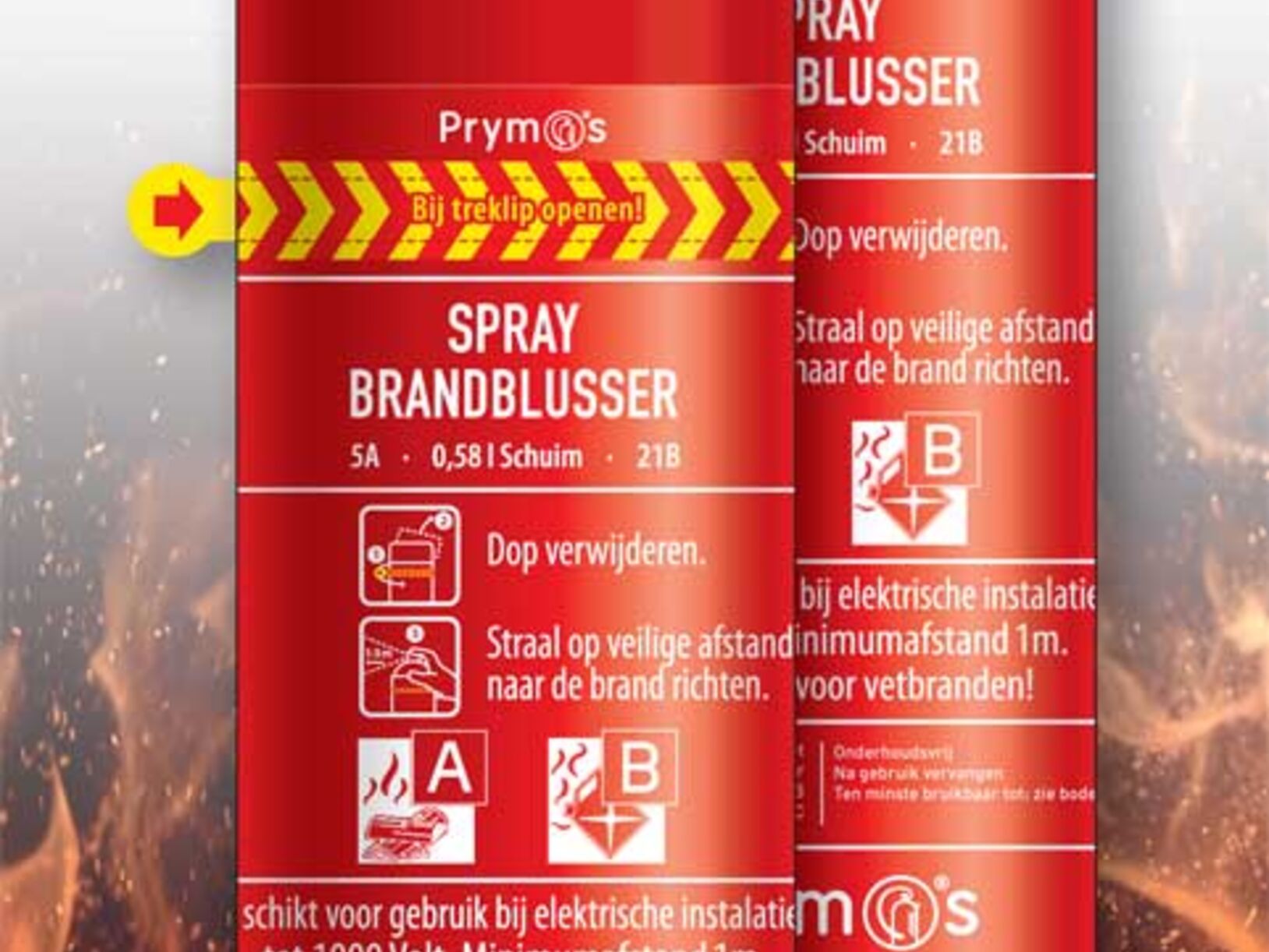 Prymos brandblusser in spuitbusformaat